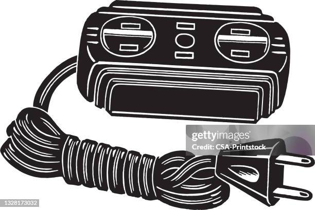 outlet extension cord - extension cord stock illustrations