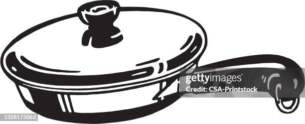frying pan - kitsch kitchen stock illustrations