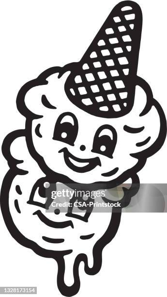 upside down eistüte - eiscremewaffel stock-grafiken, -clipart, -cartoons und -symbole