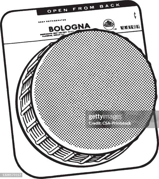 package of sliced lunch meat - sliced deli meat stock illustrations