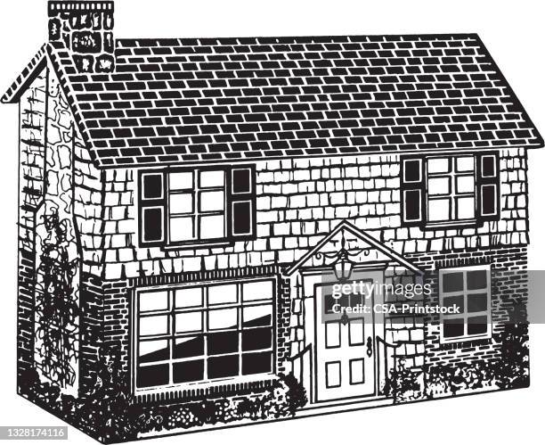 ilustrações de stock, clip art, desenhos animados e ícones de facade of old-fashioned house - doll house