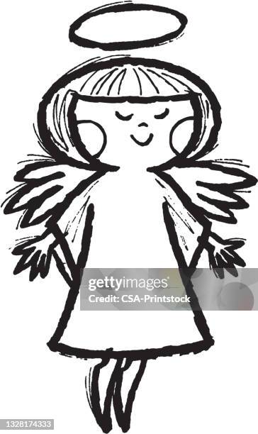 illustration von cartoon angel - heiligenschein stock-grafiken, -clipart, -cartoons und -symbole
