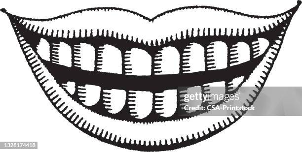 illustration of human lips - smiling teeth stock illustrations