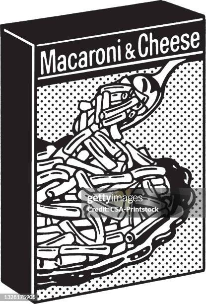 stockillustraties, clipart, cartoons en iconen met illustration of box with macaroni and cheese - macaroni en kaas