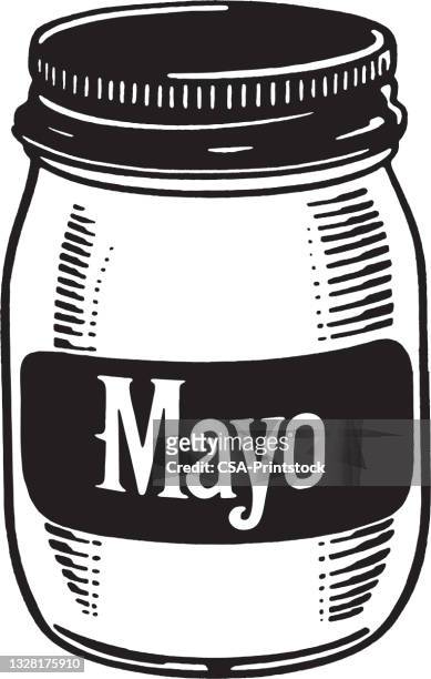 ilustrações de stock, clip art, desenhos animados e ícones de illustration of jar of mayonnaise - jar