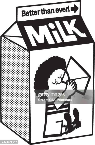 illustration with milk carton - carton milk stock illustrations