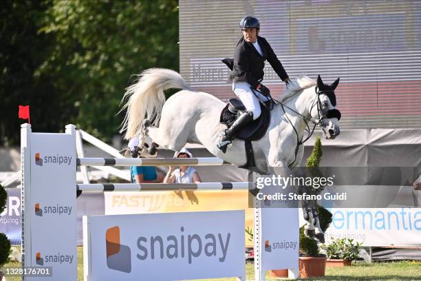Marco Pellegrino of Italy on Venture during of Milano San Siro Jumping Cup on July 9, 2021 in Milan, Italy.