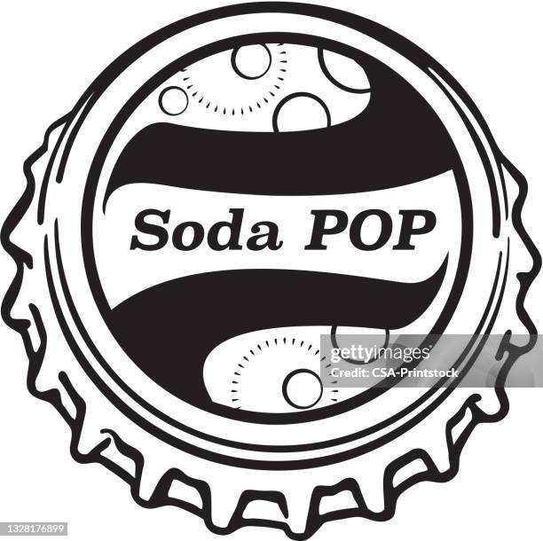 blick auf soda-flaschenverschluss - flaschenverschluss stock-grafiken, -clipart, -cartoons und -symbole