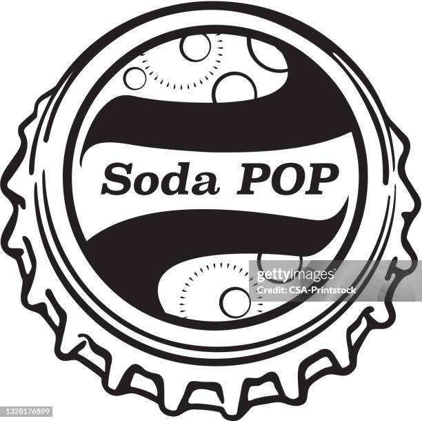 view of soda bottle cap - bottle cap stock illustrations