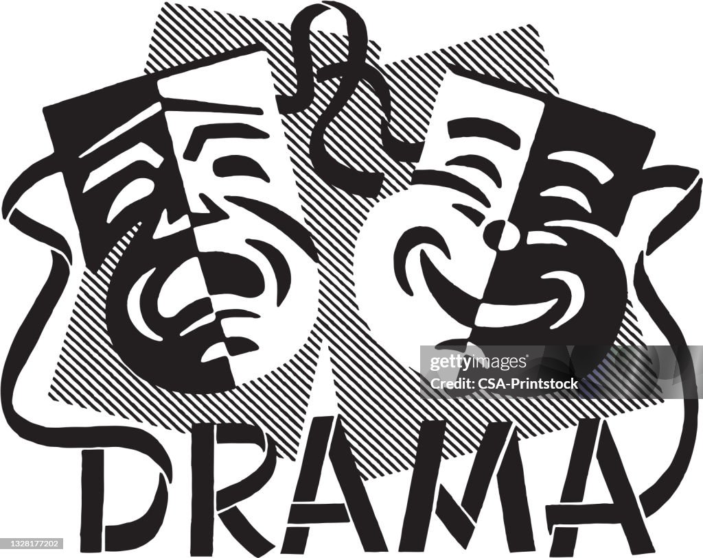 Illustration of drama masks