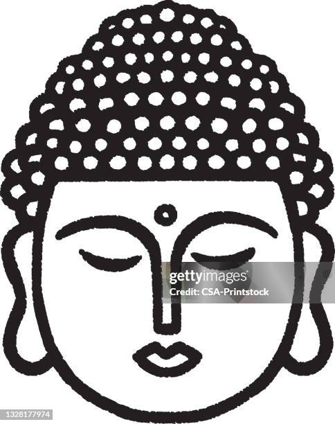 illustration with buddha head - buddha stock illustrations