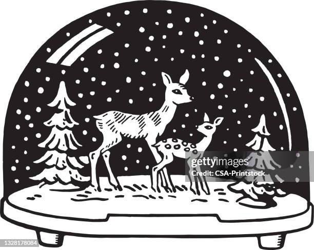 ilustrações de stock, clip art, desenhos animados e ícones de illustration of snow globe - snow globe