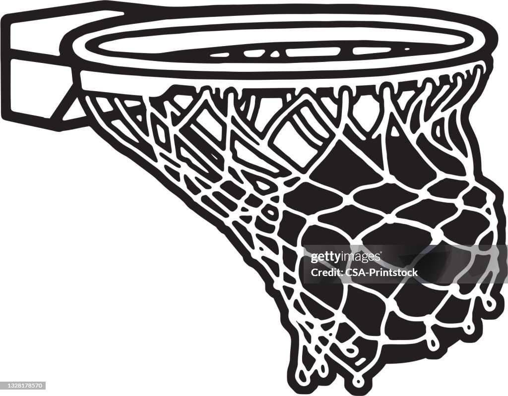 Basketball Swishing in a Hoop