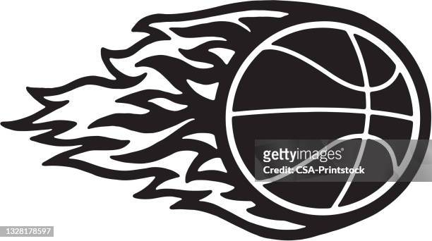 flaming basketball - flame logo 幅插畫檔、美工圖案、卡通及圖標