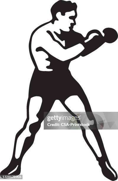 boxer - boxing logos stock illustrations