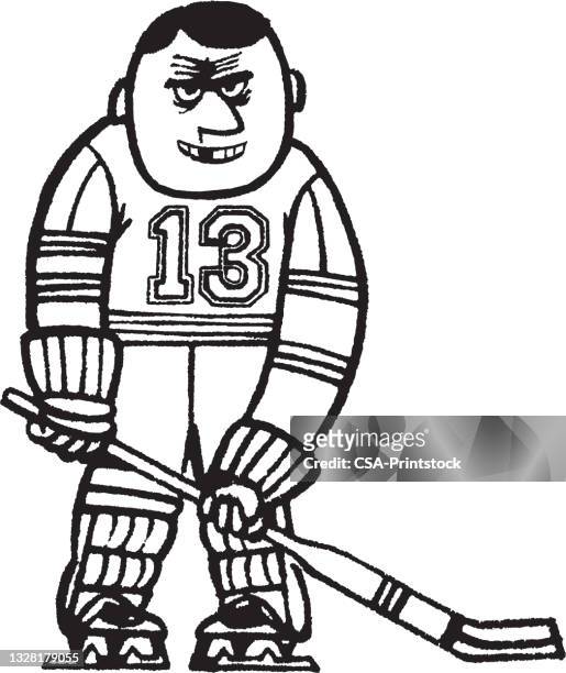 ilustraciones, imágenes clip art, dibujos animados e iconos de stock de jugador de hockey - hockey stick