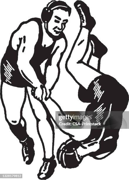 wrestlers - wrestler stock-grafiken, -clipart, -cartoons und -symbole