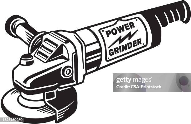 stockillustraties, clipart, cartoons en iconen met electric power grinder - slijptol