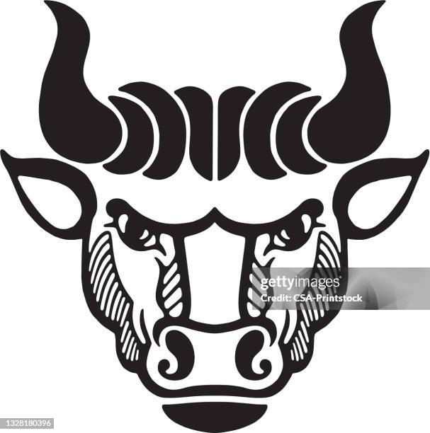 head of a bull - bull stock illustrations