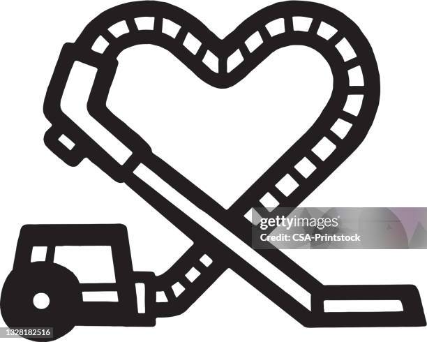 vacuum cleaner with heart shaped hose - carpet cleaner stock illustrations