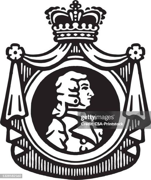 ilustraciones, imágenes clip art, dibujos animados e iconos de stock de escudo de armas con cresta de la corona - escudo de armas