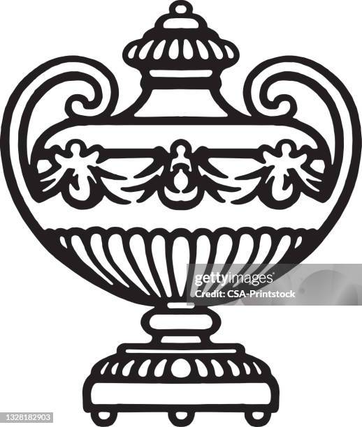 two handled urn - vases stock illustrations