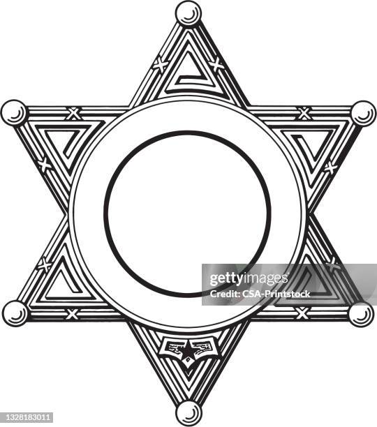 stockillustraties, clipart, cartoons en iconen met star badge - sherriff