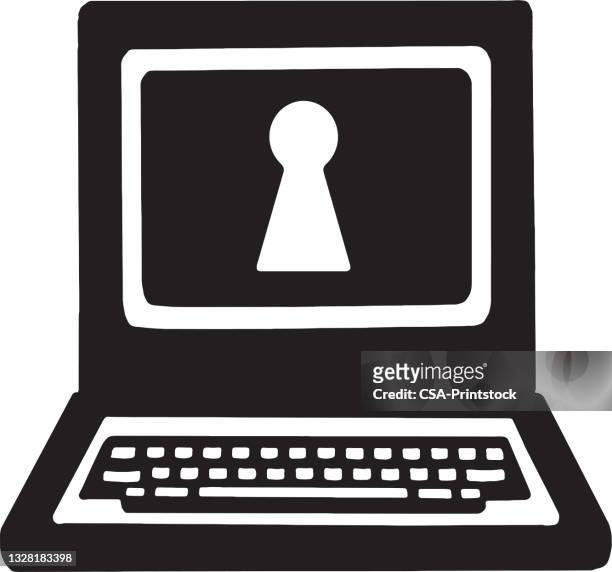 cyber security icon - organisieren stock illustrations