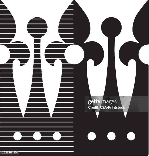 crown detail - fleur de lys stock illustrations