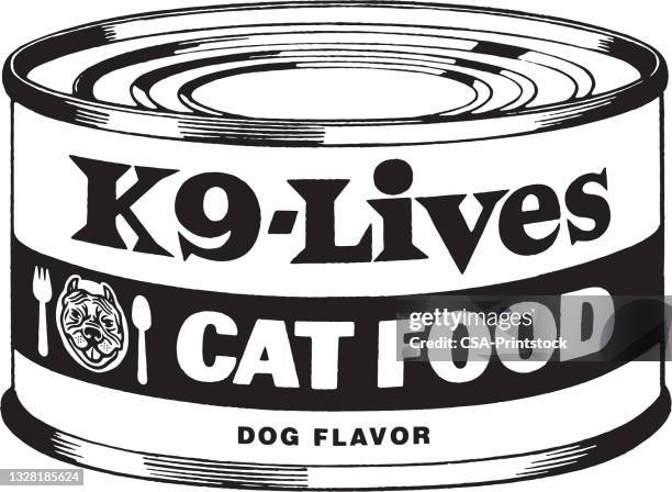 illustrazioni stock, clip art, cartoni animati e icone di tendenza di k9 vive la lana di cibo per gatti - cat food