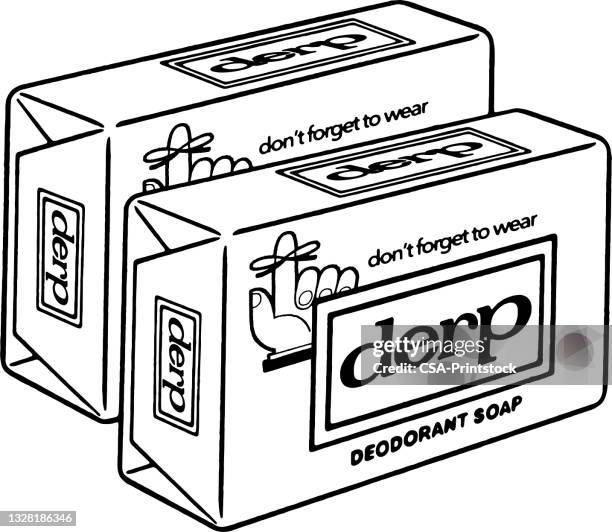 two soap boxes - using deodorant stock illustrations