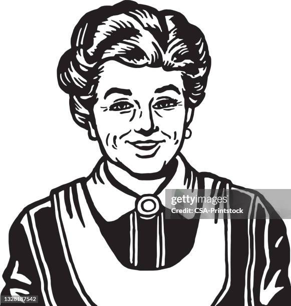porträt einer frau - nur seniorinnen stock-grafiken, -clipart, -cartoons und -symbole
