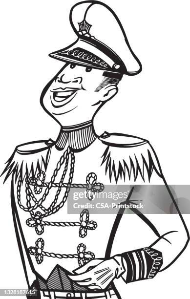 officer in uniform - captain portrait stock illustrations
