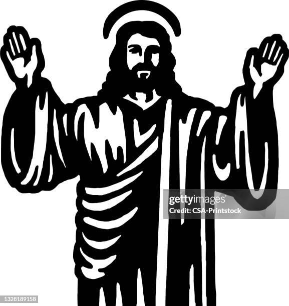 jesus gibt ein segen - lord line stock-grafiken, -clipart, -cartoons und -symbole