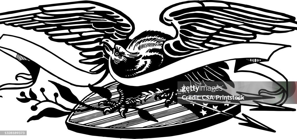 Eagle Ribbon Eagle And Ribbon Symbol High-Res Vector Graphic - Getty Images