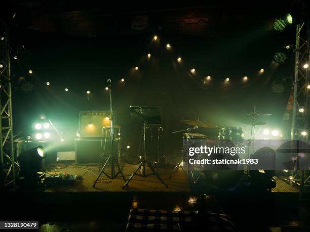 concert stage on rock festival. - entertainment club stock pictures, royalty-free photos & images