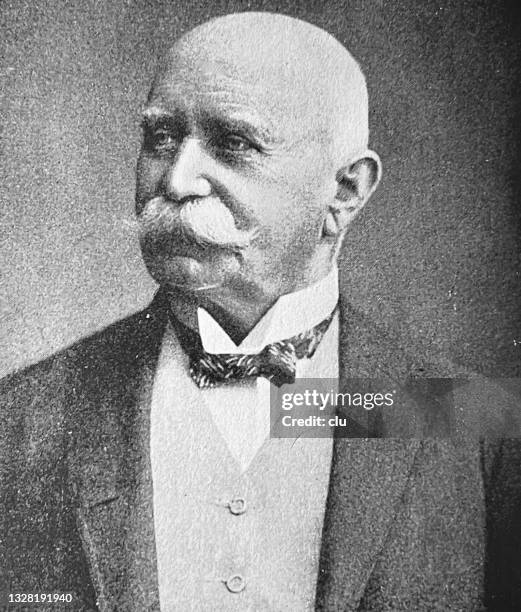 graf ferdinand von zeppelin, german inventor - luftschiff stock-grafiken, -clipart, -cartoons und -symbole