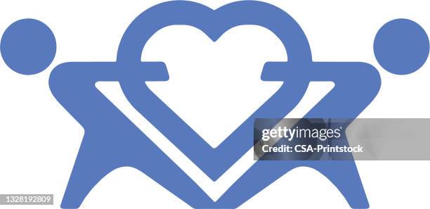 two people pulling on a heart - pulling apart stock illustrations
