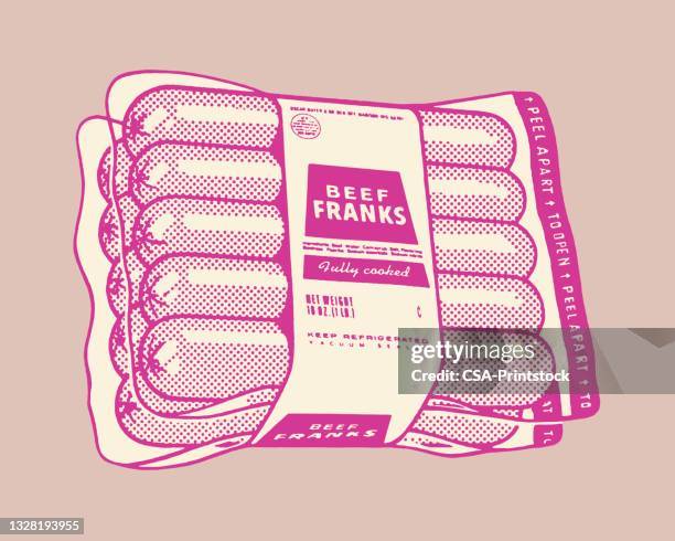 paket mit hot dogs - hot dog schnellimbiss stock-grafiken, -clipart, -cartoons und -symbole