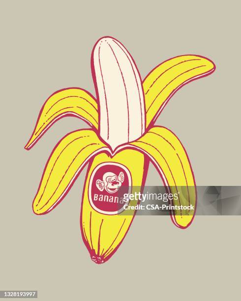 stockillustraties, clipart, cartoons en iconen met banana - popart