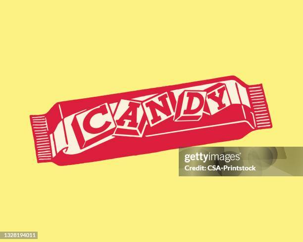 ilustraciones, imágenes clip art, dibujos animados e iconos de stock de barra de chocolate - envoltorio de dulce