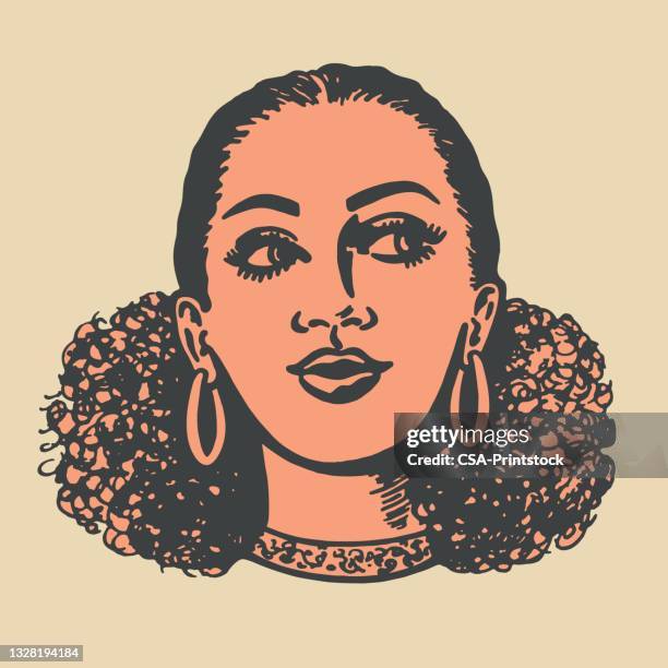 bildbanksillustrationer, clip art samt tecknat material och ikoner med portrait of a woman - afroamerikanskt ursprung