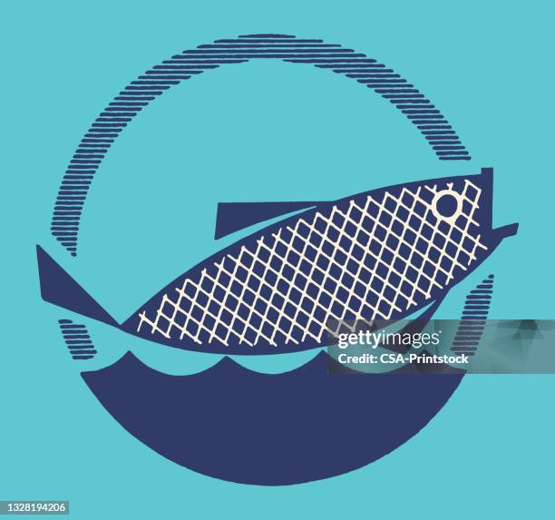 fish jumping out of water - river logo vector stock illustrations