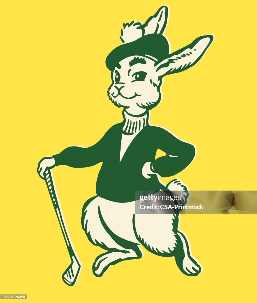 Conejo golfista