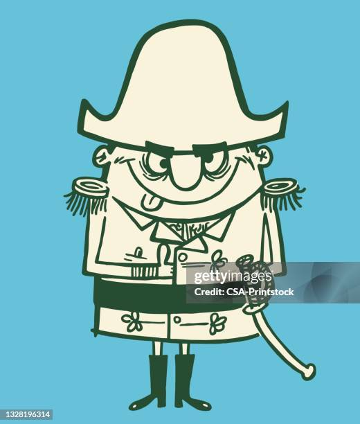 general in uniform - epaulettes stock illustrations