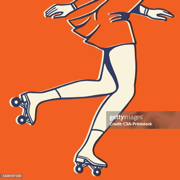 stockillustraties, clipart, cartoons en iconen met rollerskater - rolschaatsen schaats