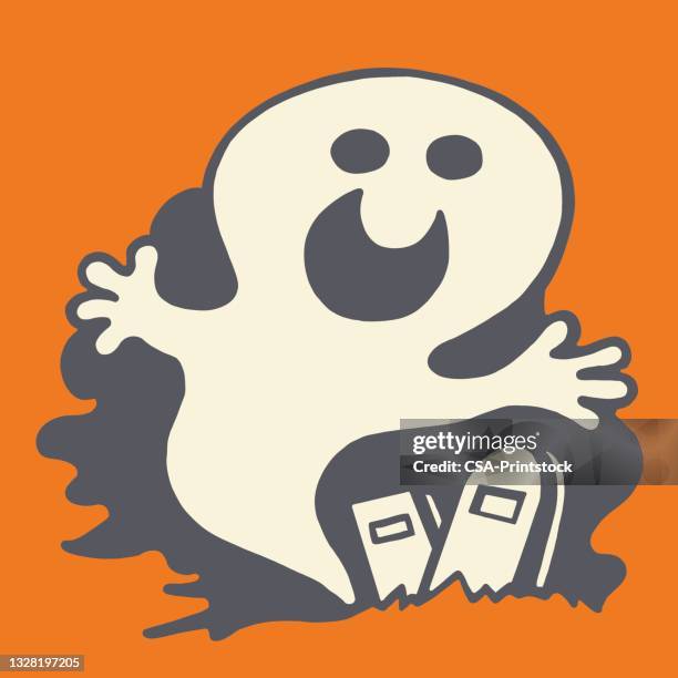 ghost in graveyard - ghost stock illustrations