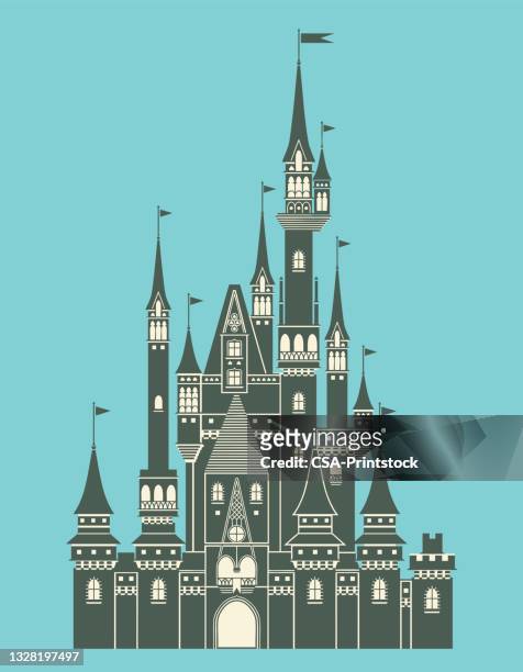 castle - disney stock illustrations