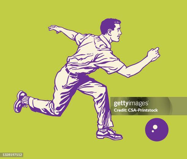 illustrazioni stock, clip art, cartoni animati e icone di tendenza di bowling uomo - ten pin bowling