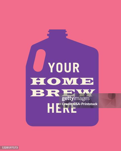 your home brew here - moonshine jug stock illustrations